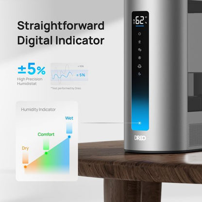 DREO 6L Humidifier - Smart Warm & Cool Mist for Large Rooms | 60-Hour Quiet Runtime, Humidity Sensor, Alexa Compatible