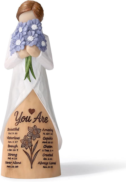 Sunflower Bible Verse Figurine - Inspirational Resin Statue with Scripture | Perfect Religious Gift for Women, Moms, and Friends