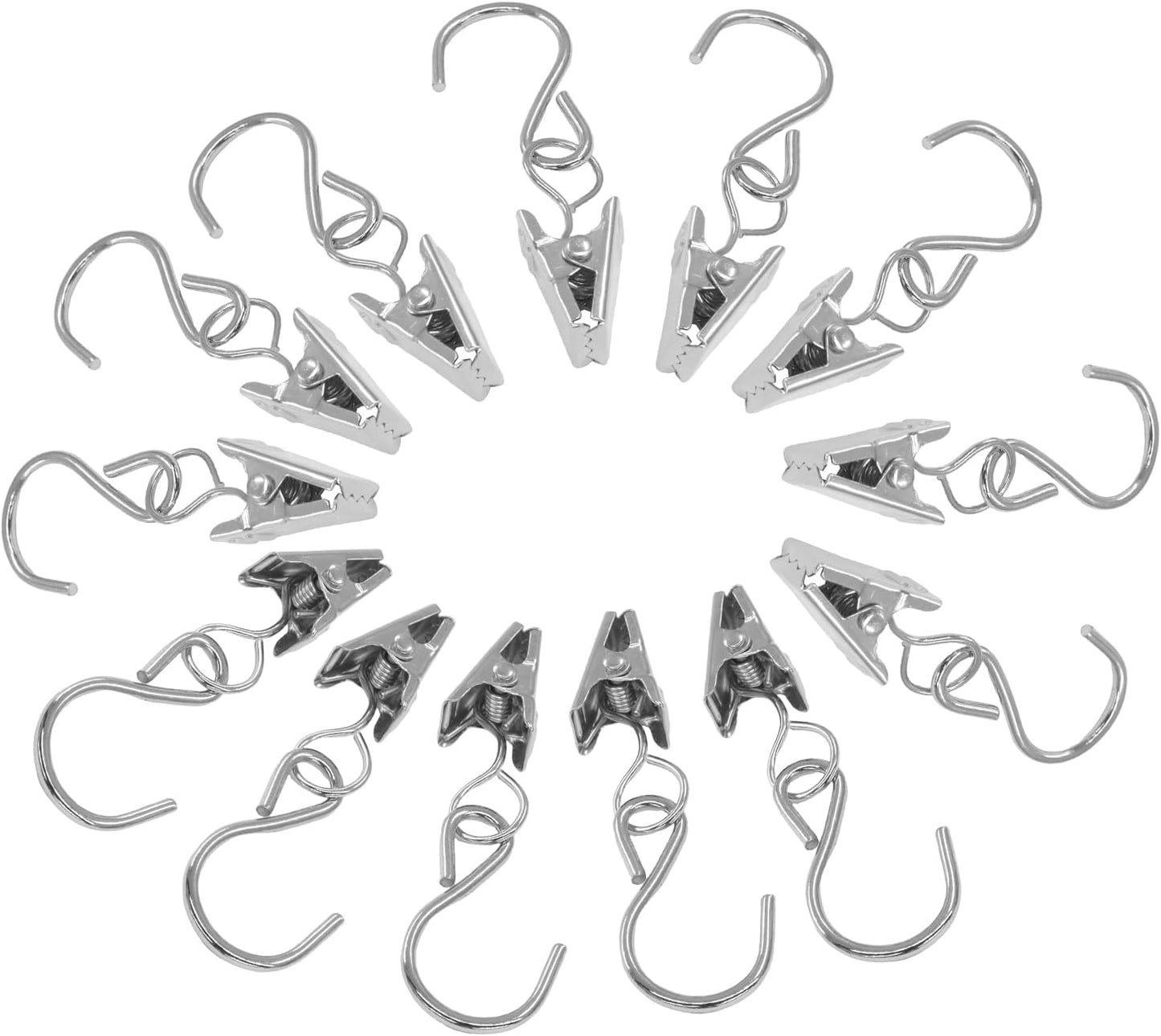 Skiennix Stainless Steel S Hooks - 50 Pack 2.4 Inch Clips for Hanging Lights & Home Decor