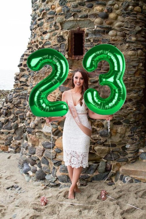 Big 23 Balloons - 40 Inch Dark Green Number Balloons for Birthday, Wedding, Graduation Celebrations