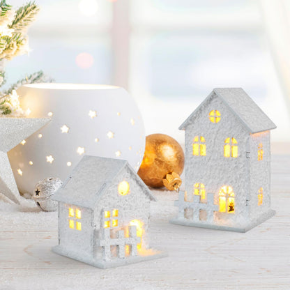 TOYANDONA Christmas Village Houses - 3Pcs LED Lighted Wooden Decor for Tabletop & Mantle Display