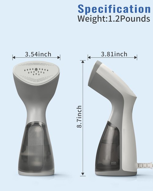 BEAUTURAL Steamer for Clothes, Portable and Handheld Garment Wrinkle Remover, Fast 25s Heat-up, 120V Only (Not for 220V Europe)