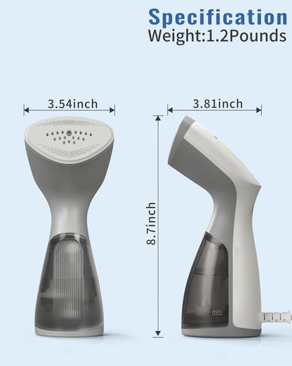 BEAUTURAL Steamer for Clothes, Portable and Handheld Garment Wrinkle Remover, Fast 25s Heat-up, 120V Only (Not for 220V Europe)