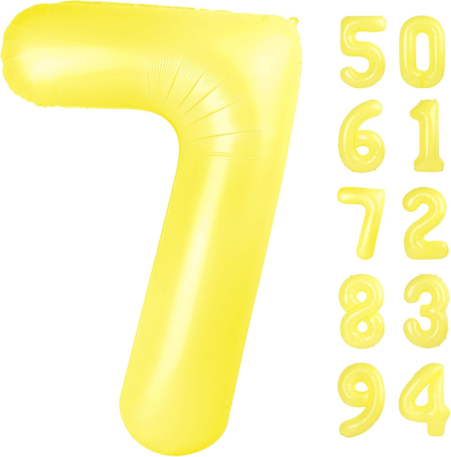 Yellow 7 Balloon - 40 Inch Number Balloon for 7th Birthday Decorations | Perfect for Girls and Women