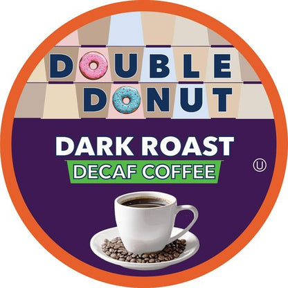 Double Donut Coffee - Decaf Dark Roast Pods | Extra Bold Blend for Keurig - 80 Recyclable Pods