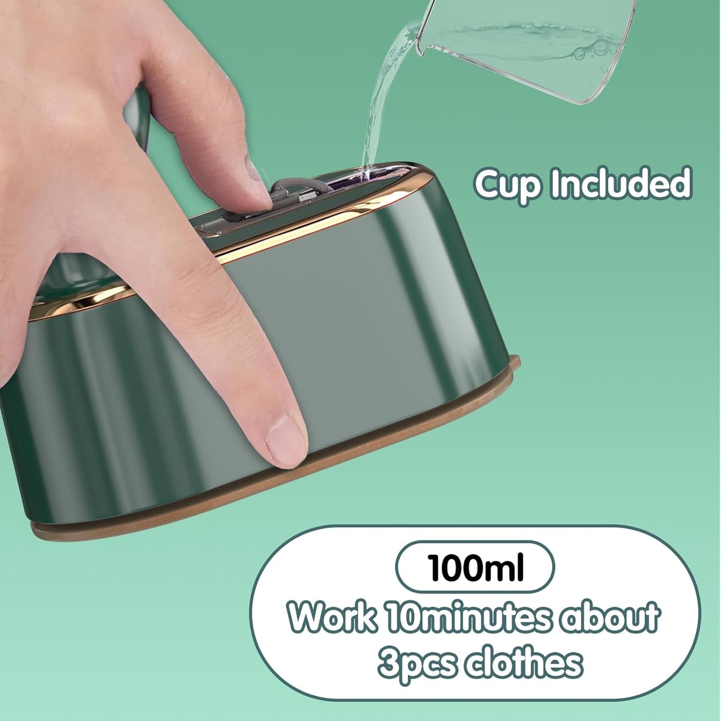 Skiennix Travel Steamer Iron - Mini Portable Ironing Machine for Home & College Dorm Essentials | Green