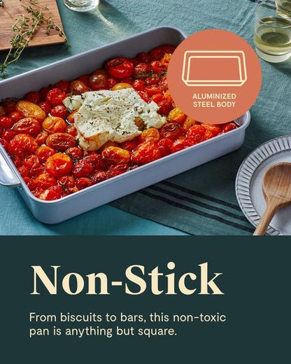 Caraway Non-Stick Ceramic 9”x13” Rectangle Pan - Non-Toxic, PTFE & PFOA Free - Ideal for Brownies & Lasagnas - Sage