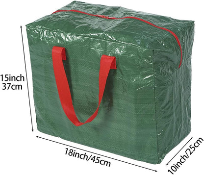 Sattiyrch Christmas Garland Storage Bags - Waterproof Dual Zipper Design with Card Slot | 2-Pack (Green)