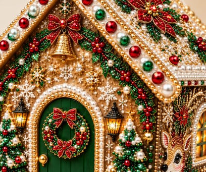 DIY 3D Christmas Pearl House Art Kit - Handmade Holiday Village Decoration B