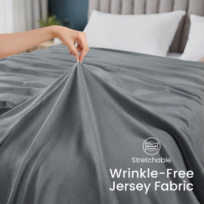 Utopia Bedding Knit Blanket - Soft Lightweight Jersey | Queen Size (90x90 Inches) in Grey