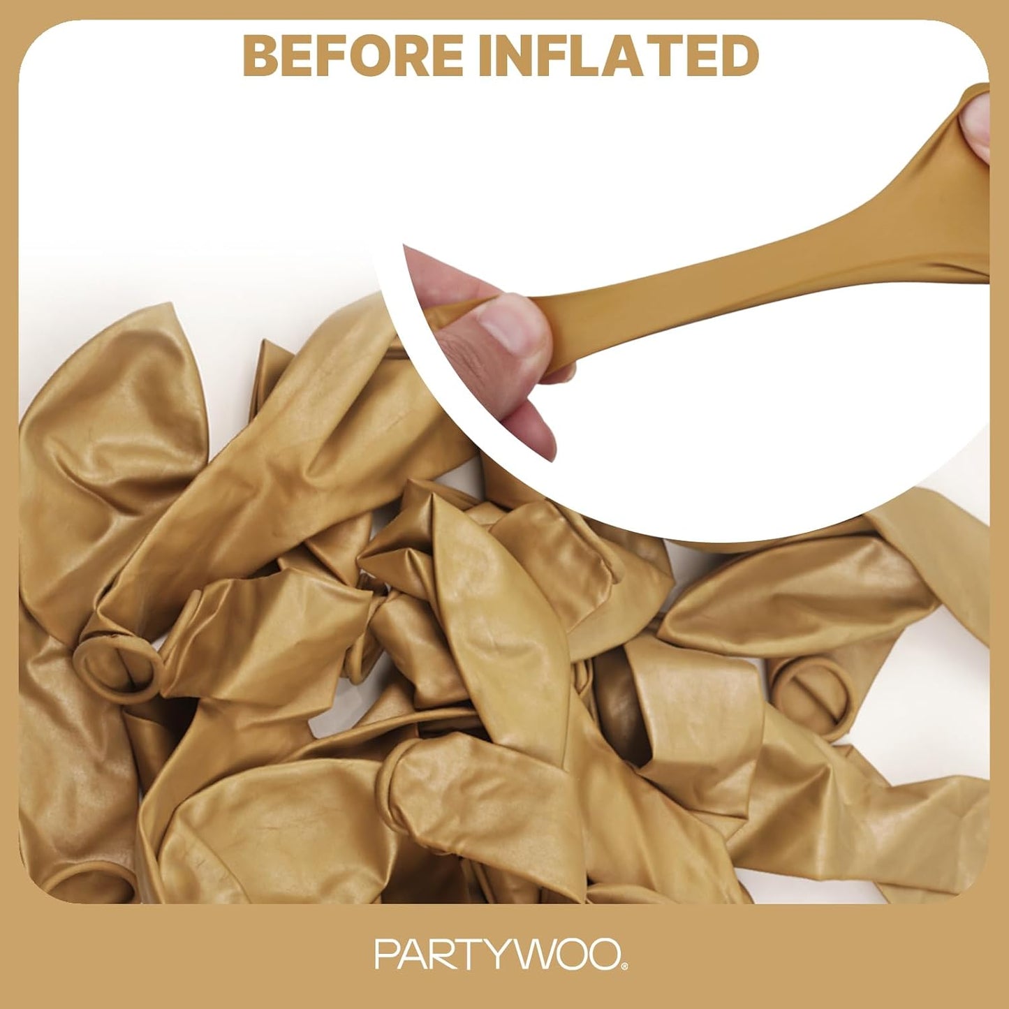 PartyWoo Metallic Gold Balloons - 145-Piece Chrome Balloon Arch Kit for Birthday & Wedding Decor | 5-18 Inch Sizes