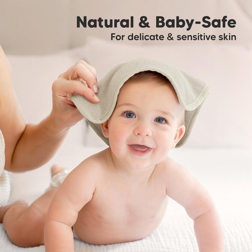 6-Pack Baby Washcloths – Soft Absorbent Viscose from Bamboo Washcloths for Face, Body, Baby Towels for Newborn, Kids, Toddlers, Infant,Gentle on Sensitive Skin,10x10 Reusable Face Towels(Stone/Dove)