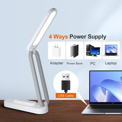 Giryuhd LED Desk Lamp - Rechargeable & Portable Light | 3 Brightness Levels for Home & Office (White)
