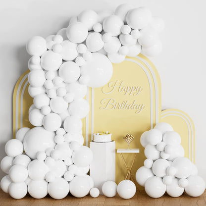 White Balloons | 18 Inch Large Latex Helium Balloons for Weddings, Birthdays & Baby Showers
