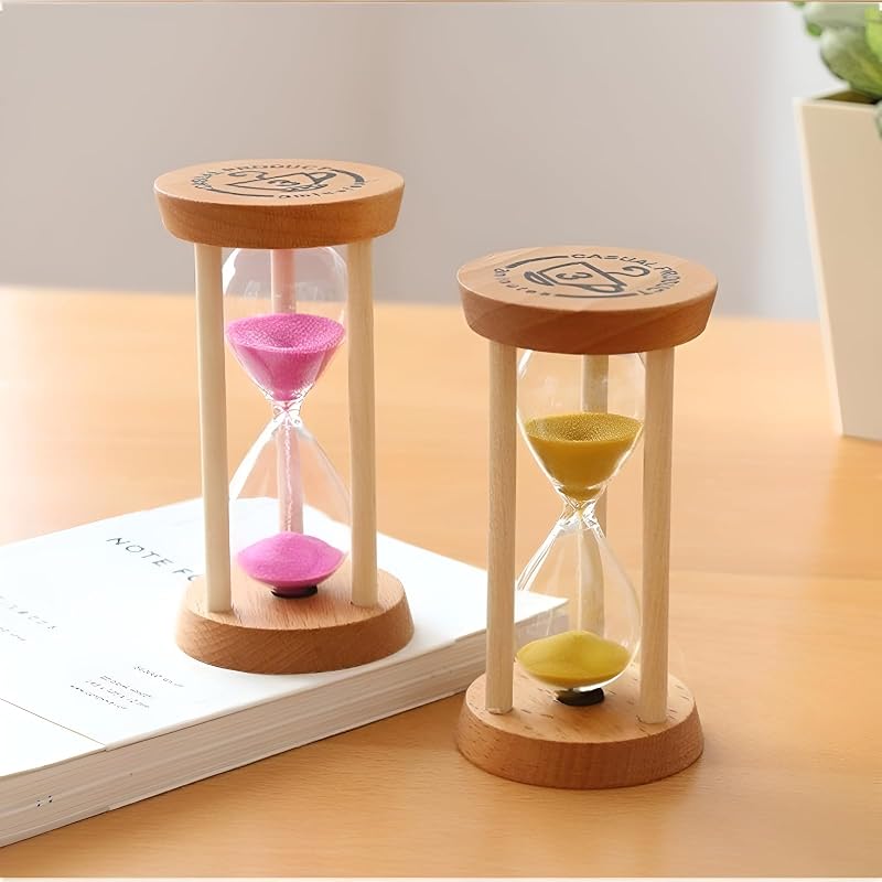 3/3/5 Minutes Hourglass - Red 1 Minute Desktop Sand Timer for Gift, Mini Sandglass