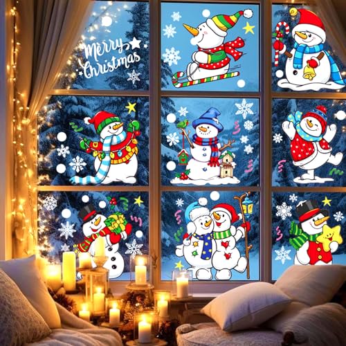 Christmas Window Clings Snowflake Decorations for Glass Windows - 147 Pieces