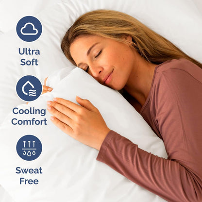 Skiennix Short Queen Size 4-Piece Sheet Set - Soft, Breathable Cooling Bed Sheets with Deep Pockets | Antique White