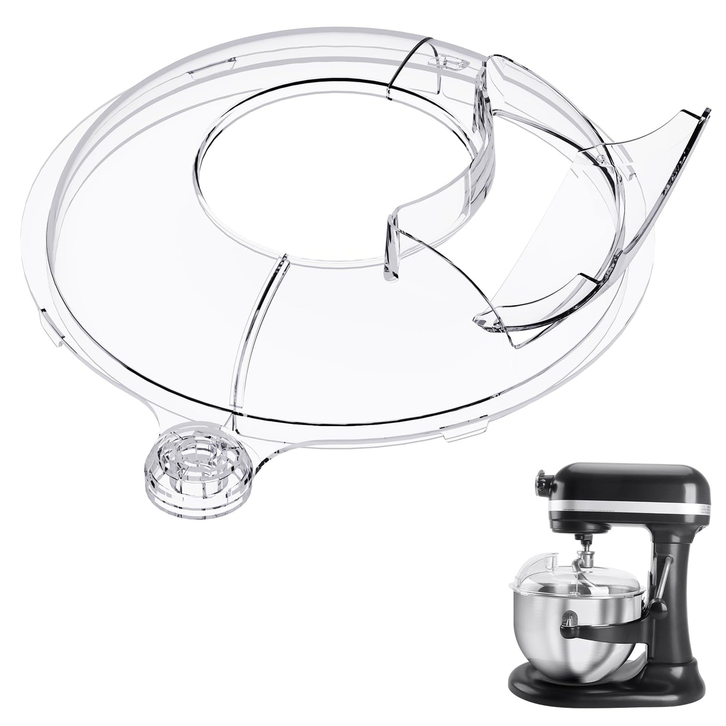 Pouring Shield for KitchenAid 6-7Qt Bowl Lift Stand Mixer (for Stainless Steel Bowls Only), Splash Guard Mixers Bowl Cover for Kitchen aid Accessories and Attachments (Clear)