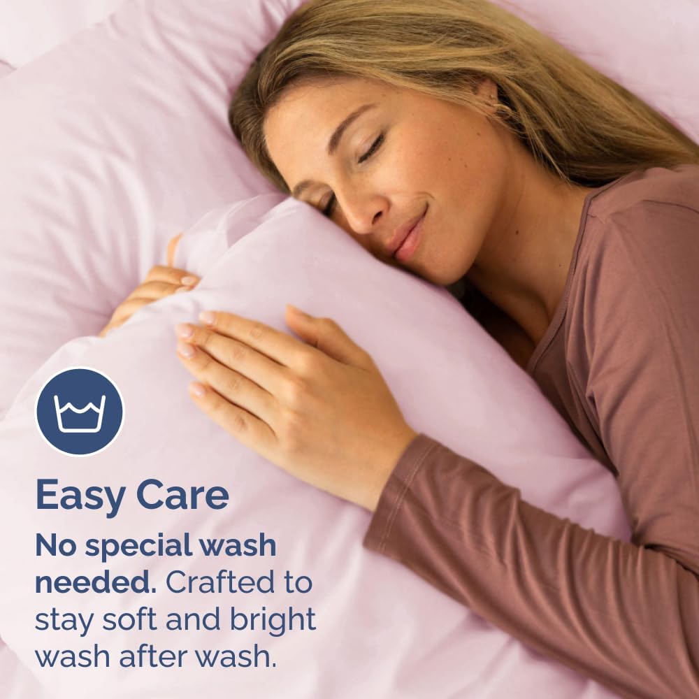 Skiennix Queen Pillow Cases Set of 2 | Ultra Soft Hotel Quality - Cozy, Wrinkle-Free Lavender Pink