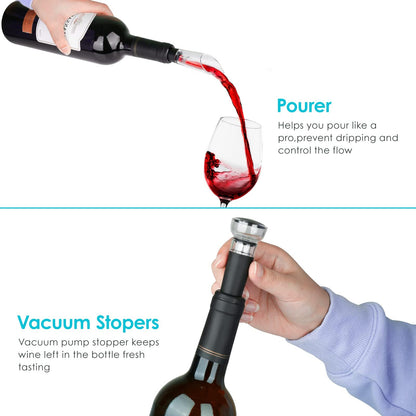 Wine Opener Electric Wine Opener, 7-in-1 Wine Opener Set with Charging Base, Automatic Wine Opener Rechargeable Gift for Wine Lovers Home Kitchen Party Bar Wedding