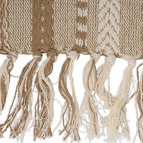 Braided Cotton Table Runner with Fringe - 15x108 in, Stone
