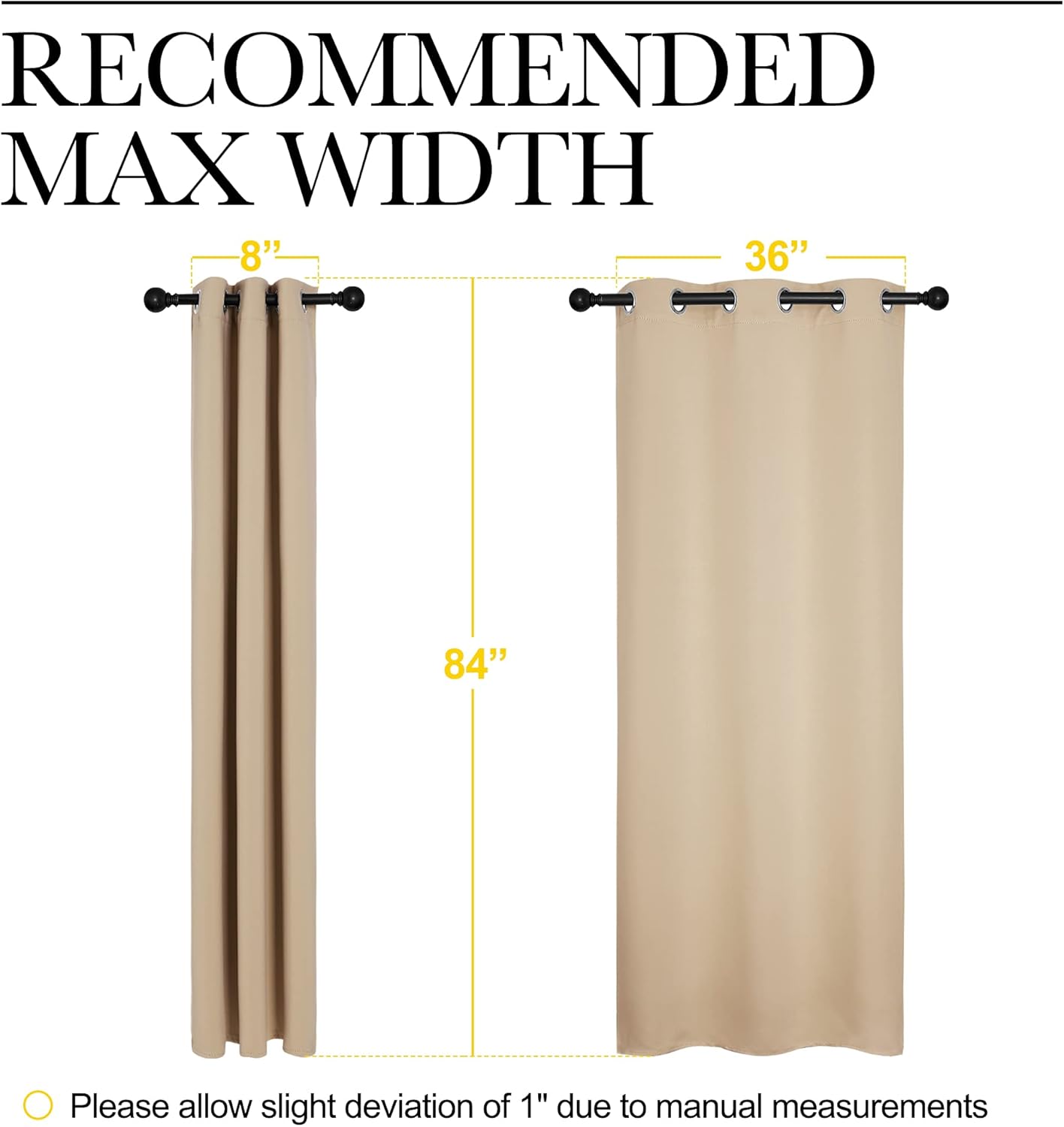 NICETOWN Thermal Insulated Eyelet Top Room Darkening Curtains - 2 Panels, W42 x L84 inches, Biscotti Beige