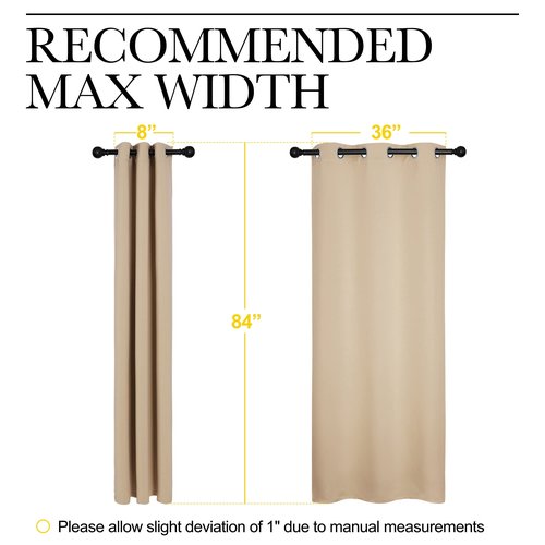 NICETOWN Thermal Insulated Eyelet Top Room Darkening Panels/Curtains/Drapes for Bedroom (2 Panels, W42 x L84 inches, Biscotti Beige)