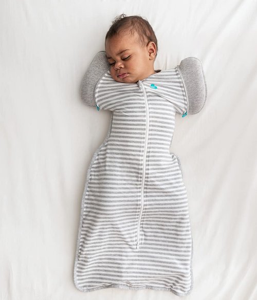 Love to Dream Swaddle UP Transition Bag, Patented Zip-Off Wings, Gently Help Baby Safely Transition from Being Swaddled to arms Free Before Rolling Over, Gray, Large, 19-24 lbs