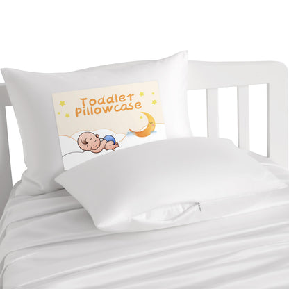 NTBAY Zippered Silk Satin Toddler Pillowcases - 2 Pack Hidden Zipper 13x18 Pillowcases - Luxury and Silky Baby Travel Pillow Covers, White