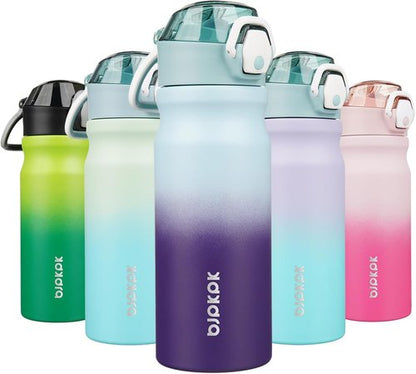 BJPKPK 18oz Insulated Water Bottle - Stainless Steel, BPA-Free, Leak-Proof, Ocean Dream Color