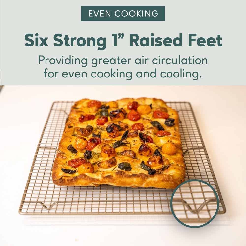 Ultra Cuisine Stainless Steel Cooling & Baking Rack Set - Heavy Duty, Oven & Dishwasher Safe - 11.5 x 16.5 Inch, Set of 2