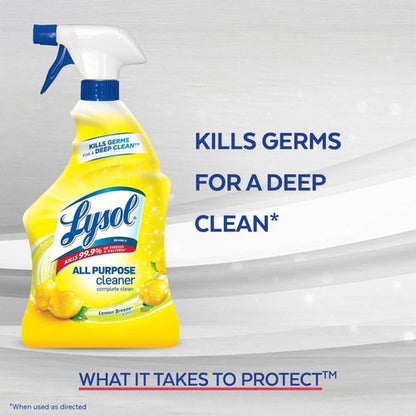 LYSOL All-Purpose Cleaner - Lemon Breeze Scent | Ready-to-Use 32 Oz Spray Bottle