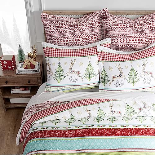 King Holiday Comforter Set with Deer & Christmas Trees - Merry & Bright Collection