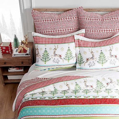 King Holiday Comforter Set with Deer & Christmas Trees - Merry & Bright Collection