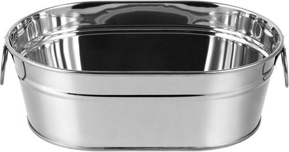 Alipis Galvanized Metal Ice Bucket Beverage Tubs Drink Tin Bins Drink Wine Beer Vintage Tin Cocktail Cooler Ice Container Tub Drink Buckets for Bar, Party Silver