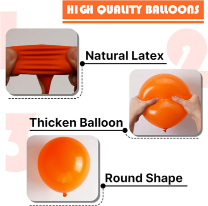 PartyWoo Orange Balloons - 101pcs 12 Inch Fall Latex Helium Balloons for Birthday & Baby Shower Decor