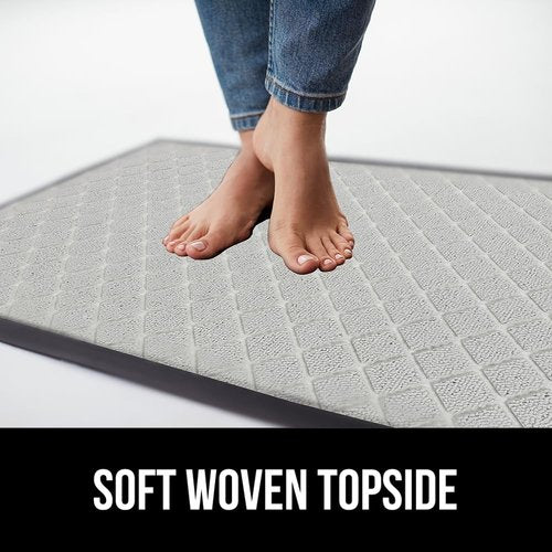 GORILLA GRIP 100% Waterproof All-Season WeatherMAX Doormat US Designed Natural Rubber, Stain and Fade Resistant, Low Profile Indoor Outdoor Door Mats, Easy Clean Patio Mat, 23x35, Light Gray