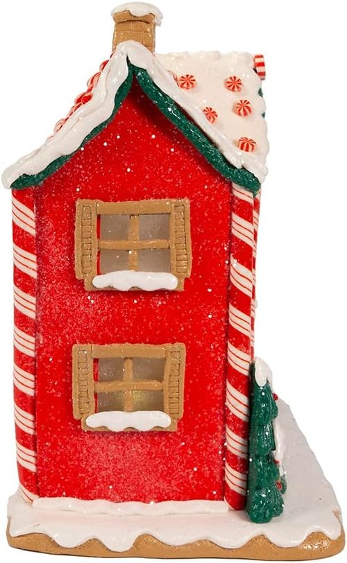 Kurt S. Adler 9.5-Inch Gingerbread LED House - Battery-Operated with Music Box Feature