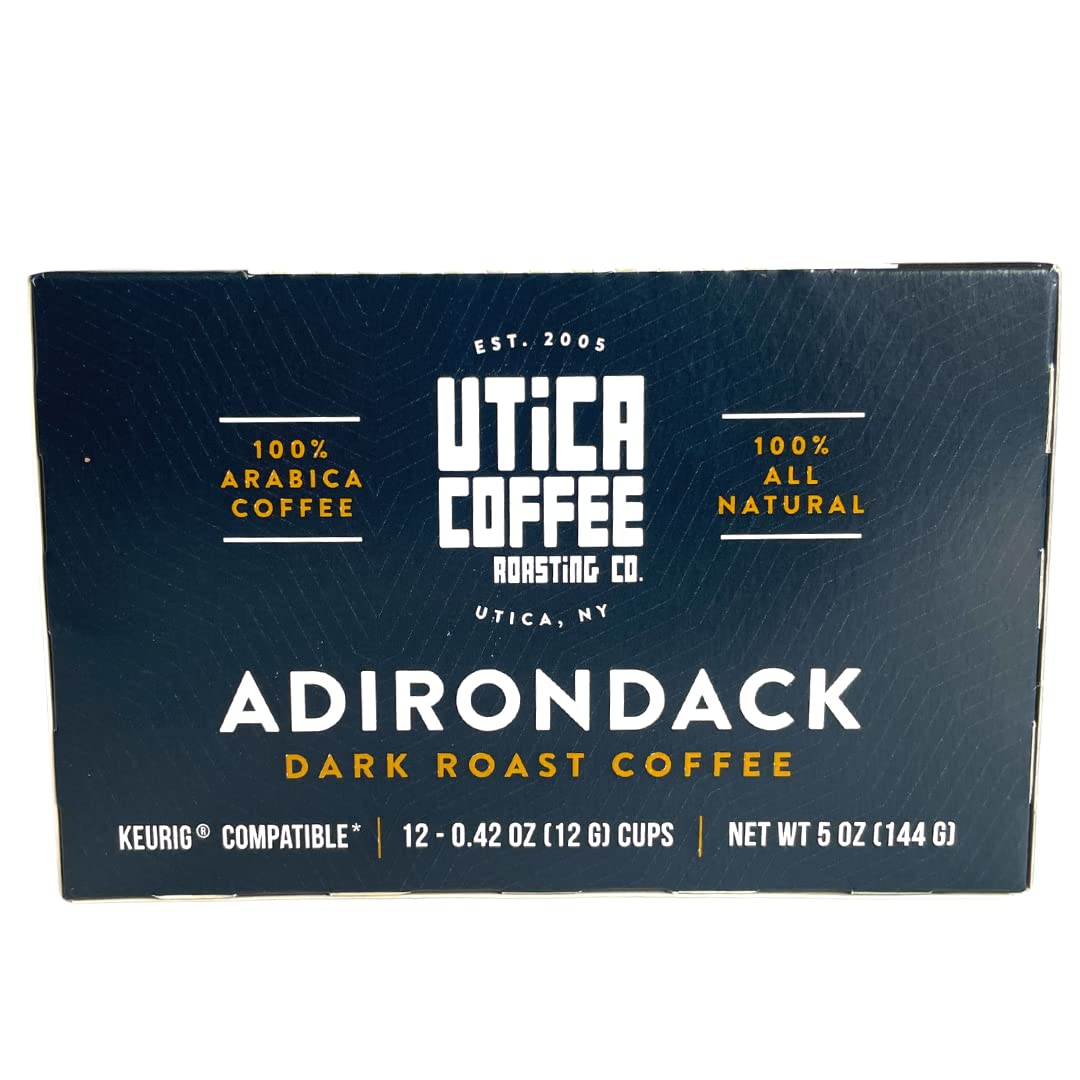 Adirondack Dark Roast Single Serve Coffee Pods | Smooth Body, Molasses, And Chocolate Notes With A Smooth Finish | 12 Count, 2.0 Compatible