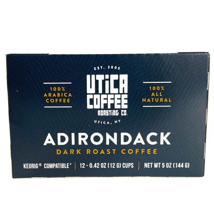 Adirondack Dark Roast Single Serve Coffee Pods | Smooth Body, Molasses, And Chocolate Notes With A Smooth Finish | 12 Count, 2.0 Compatible