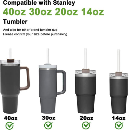 YOELIKE Replacement Straws for Stanley 40/30oz Adventure Quencher Tumbler - 6 Pack with Cleaning Brush