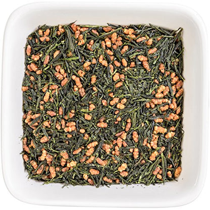 Tealyra - Imperial Gyokuro Genmaicha - Japanese Loose Leaf Tea - Gen Mai Cha Green Tea with Brown Roasted Rice - Caffeine Level Low - 100g (3.5-ounce)