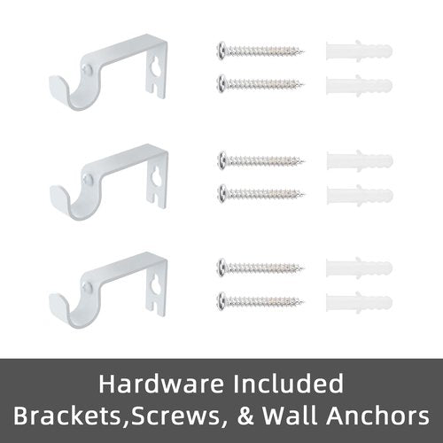 GXOACKJ Curtain Rods for windows 28-78 inch, 5/8 inch Decorative White Splicing Heavy Duty Metal Curtain Rod set with Brackets