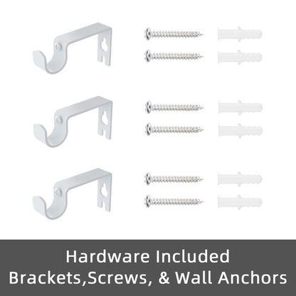 GXOACKJ Curtain Rods for windows 28-78 inch, 5/8 inch Decorative White Splicing Heavy Duty Metal Curtain Rod set with Brackets