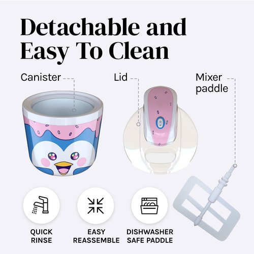 Fun Electric Ice Cream Maker - Countertop Soft Serve & Sorbet Machine | Easy to Clean Personal Dessert Maker