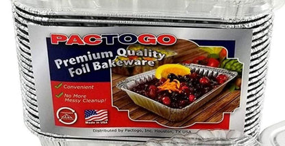 PACTOGO Disposable 1 lb. Aluminum Foil Mini Loaf Pans with Clear Low Dome Lids (Pack of 20 Sets)