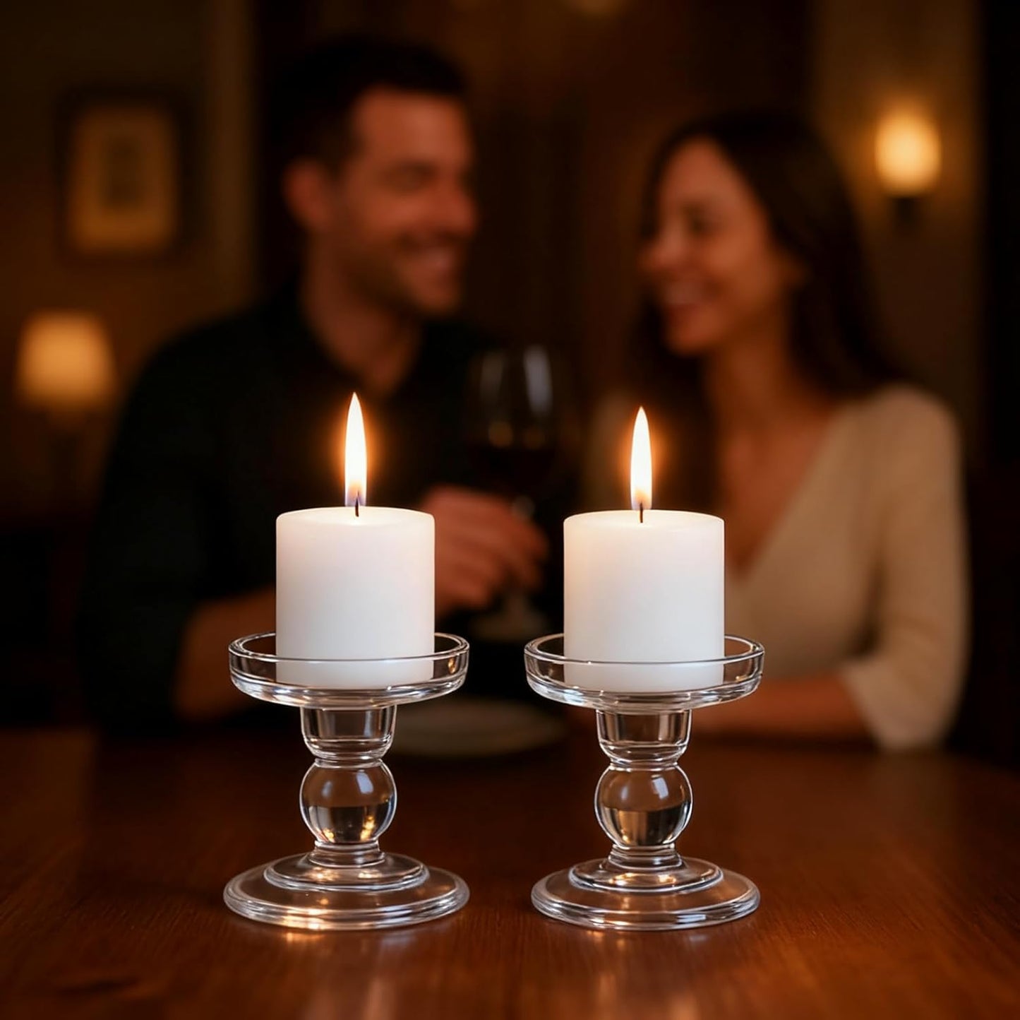 Regine Switzerland Glass Candle Holders - Elegant Unity Candle Holder Set of 3 for Weddings | Home Decor