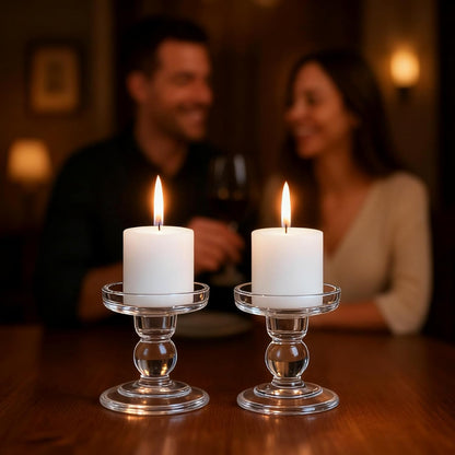 Regine Switzerland Glass Candle Holders - Elegant Unity Candle Holder Set of 3 for Weddings | Home Decor