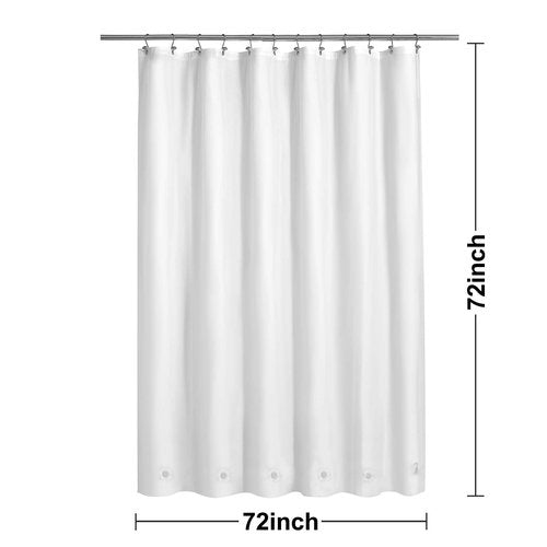 Barossa Design White Shower Curtain Liner with 6 Magnets - Waterproof PEVA Shower Liner for Bath Tub, 72" x 72" Standard Size, PVC Free & Metal Grommets - White, 72x72 (Pack of 2)