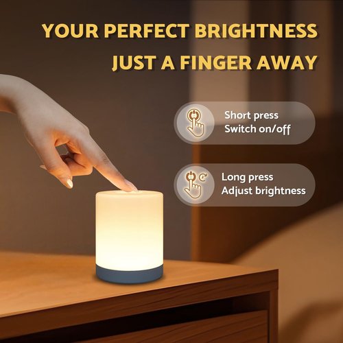DAZZY DOT Portable Night Light - Rechargeable Touch Light for Nursery | Dimmable Warm Yellow Glow